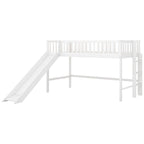 Litera baja individual con escalera y tobogán