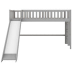 Litera baja individual con escalera y tobogán