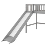 Litera baja individual con escalera y tobogán