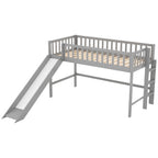 Litera baja individual con escalera y tobogán
