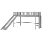 Litera baja individual con escalera y tobogán