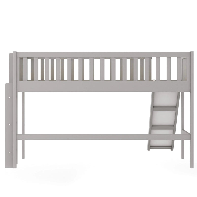 Litera baja individual con escalera y tobogán