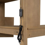 Cama alta individual con escritorio incorporado, luz LED y escalera de almacenamiento, estructura de cama alta de madera con estantes y armarios de almacenamiento
