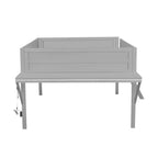 Cama alta de madera de tamaño completo con escritorio y LED, estructura de cama alta de madera con escalera inclinada, no necesita somier para niños