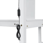 Cama alta individual de madera maciza con escritorio integrado, cama alta LED con estantes de almacenamiento, armarios y escalera, barandilla de longitud completa