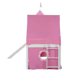 Cama Alta con Tobogán, Carpa y Torre de Madera Maciza para Niños | Dormitorio Divertido