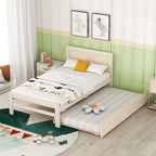 Cama Nido Individual Blanca de Madera Maciza | Madera de caucho y Contrachapado | Niños y Adultos