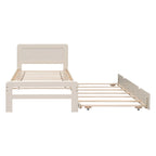 Cama Nido Individual Blanca de Madera Maciza | Madera de caucho y Contrachapado | Niños y Adultos