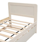 Cama Nido Individual Blanca de Madera Maciza | Madera de caucho y Contrachapado | Niños y Adultos