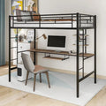 Litera de metal doble con escritorio y estante, diseño que ahorra espacio para niños, dormitorio