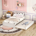 Cama individual con nido | Madera de caucho y contrachapado | 200 lb | Nogal / Blanco / Gris