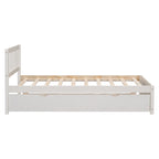 Cama individual con nido | Madera de caucho y contrachapado | 200 lb | Nogal / Blanco / Gris