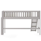 Cama nido baja de madera gris tamaño individual con tobogán | Muebles divertidos para dormitorios infantiles