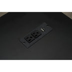 Cama alta de metal para gaming, tamaño matrimonial, con escritorio, luces LED, armario abierto y almacenamiento, color negro | 158 kg
