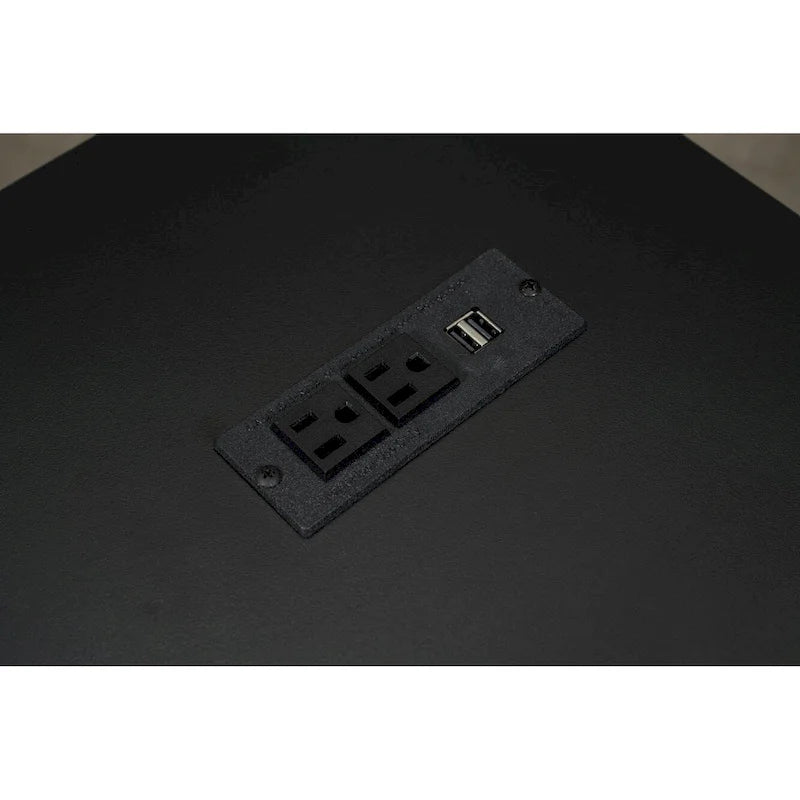 Cama alta de metal para gaming, tamaño matrimonial, con escritorio, luces LED, armario abierto y almacenamiento, color negro | 158 kg