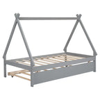 Cama tipo tienda de campaña de tamaño individual con nido