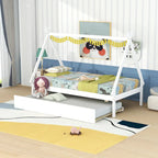 Cama tipo tienda de campaña de tamaño individual con nido