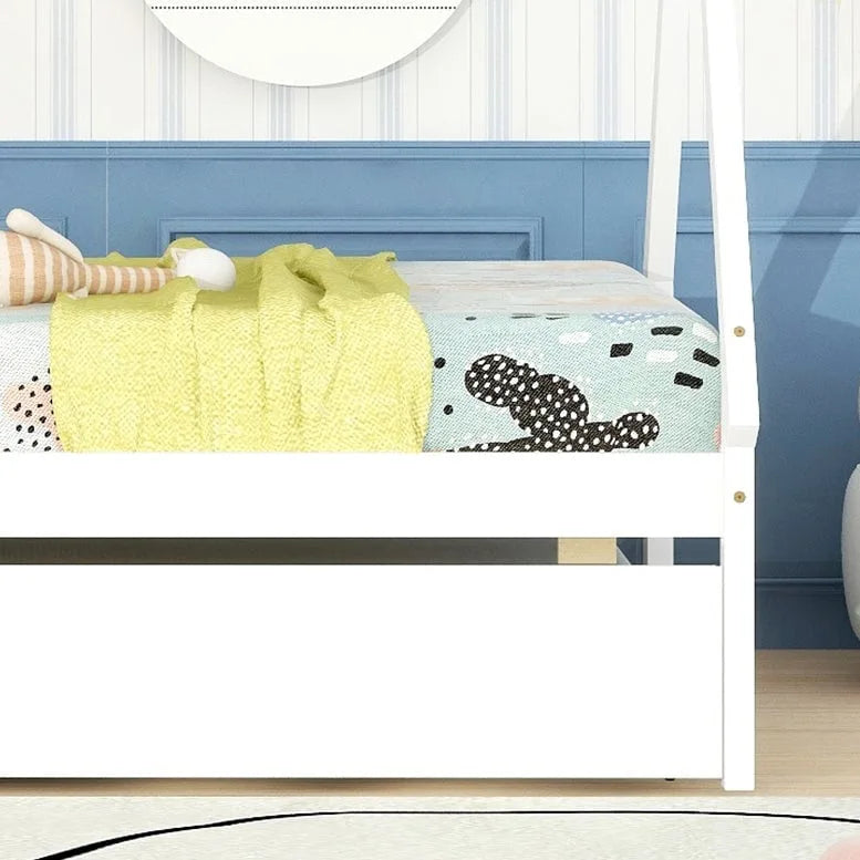 Cama tipo tienda de campaña de tamaño individual con nido