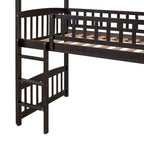 Cama alta con tobogán y valla, Cama con forma de casa con tobogán