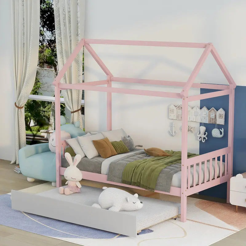 Cama Twin Pine House con nido funcional para invitados
