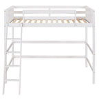 Cama alta individual de madera maciza con escalera, Cama para niños