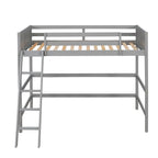 Cama alta individual de madera maciza con escalera, Cama para niños