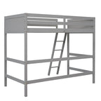 Cama alta individual de madera maciza con escalera, Cama para niños